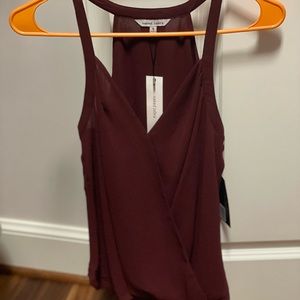 Naked Zebra Maroon Criss-Cross Tank Top S NWT